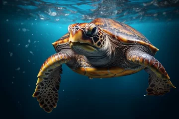Muurstickers sea turtle swimming © MUmar