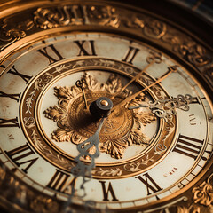 A Close Up of A Vintage Clock, AI Generated