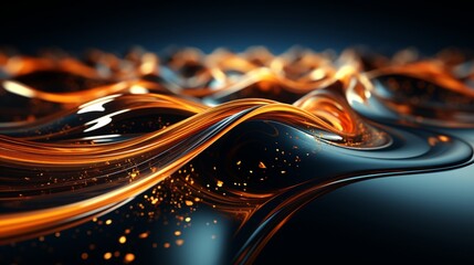 Revolutionize Your Screen: Dynamic Gold & Navy Waves in 64K Brilliance – Unleash the Future with Top-Tier Wallpaper!, Generative AI	
