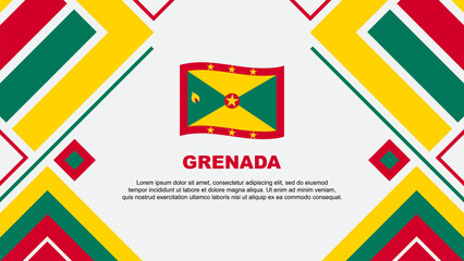 Grenada Flag Abstract Background Design Template. Grenada Independence Day Banner Wallpaper Vector Illustration. Grenada Flag
