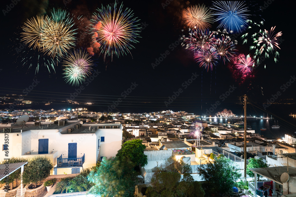 Sticker Fireworks display in Mykonos, Greece