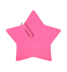 star pink note with clip isolated