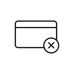 Blocked card outline icons, payment minimalist vector illustration ,simple transparent graphic element .Isolated on white background