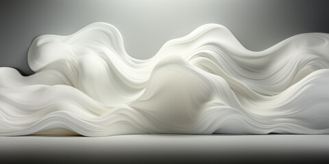 Abstract white satin silky cloth for background, with soft waves,waving in the wind. - obrazy, fototapety, plakaty