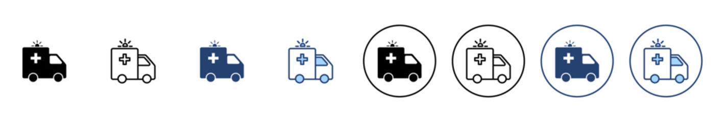 Ambulance icon vector. ambulance truck sign and symbol. ambulance car