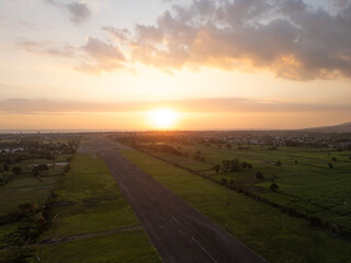sunset over the countryside