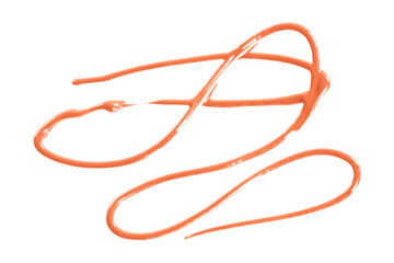 Orange watercolor painted zigzag lines isolated on transparent background.