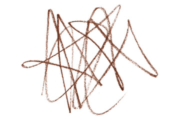 brown pencil strokes isolated on transparent background