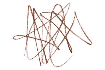 brown pencil strokes isolated on transparent background