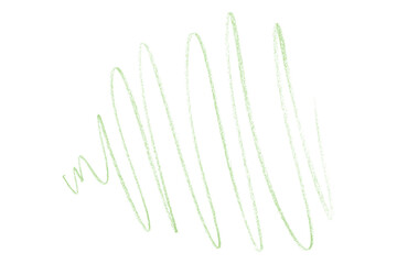green pencil strokes isolated on transparent background