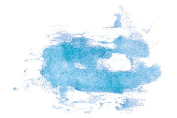 Light blue watercolor background. Artistic hand paint. Isolated on transparent background.