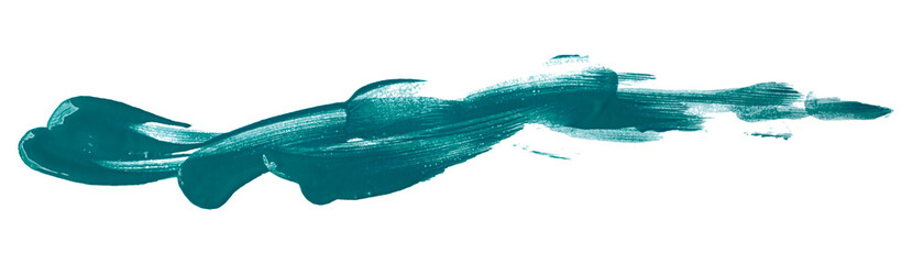 Shiny green brush watercolor painting isolated on transparent background. watercolor png