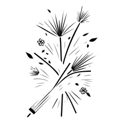 fireworks abstract new year illustration sketch hand draw black