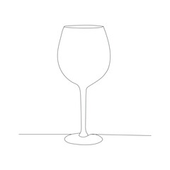 glass one line art, continuous drawing. Vector illustration isolated on white background
