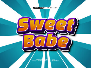 sweet babe editable text effect kids style