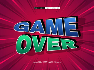 game over editable text effect kids style