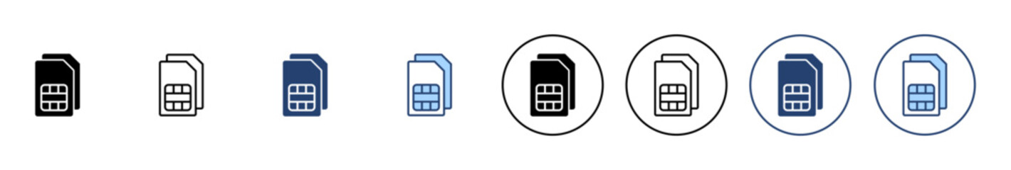 Sim card icon vector. dual sim card sign and symbol
