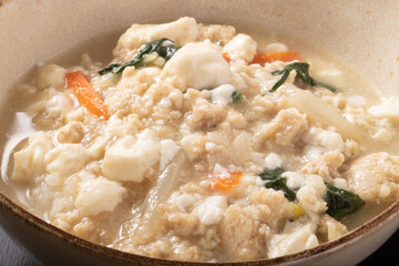 豆腐と鶏ひき肉のあんかけ丼