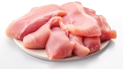 Fresh chicken meat shot on transparent background 