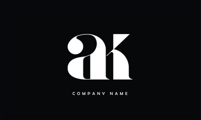 KA, AK, K, A Abstract Letters Logo Monogram