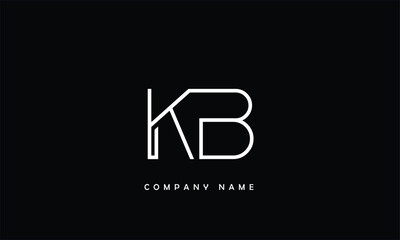 KB, BK, K, B Abstract Letters Logo Monogram - obrazy, fototapety, plakaty