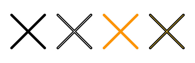 Close icon set vector. Delete sign and symbol. cross sign