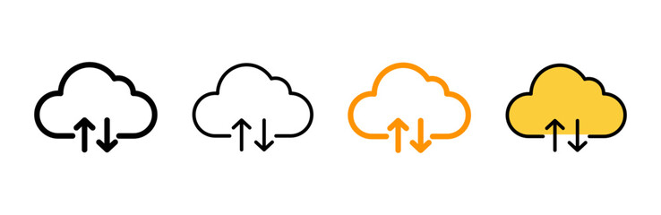 Cloud icon set vector. cloud sign and symbol