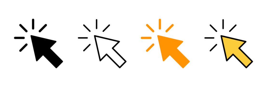 Click icon set vector. pointer arrow sign and symbol. cursor icon