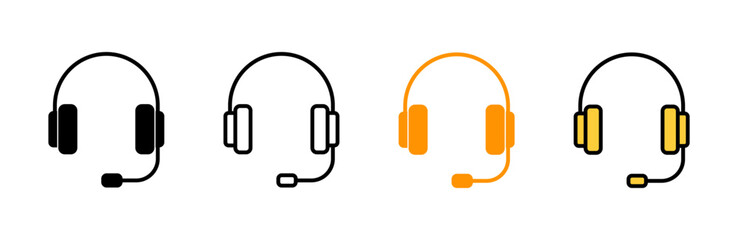 Headphone icon set vector. headphone sign and symbol