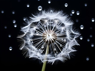 dandelion flower in studio background, single dandelion flower, Beautiful flower images