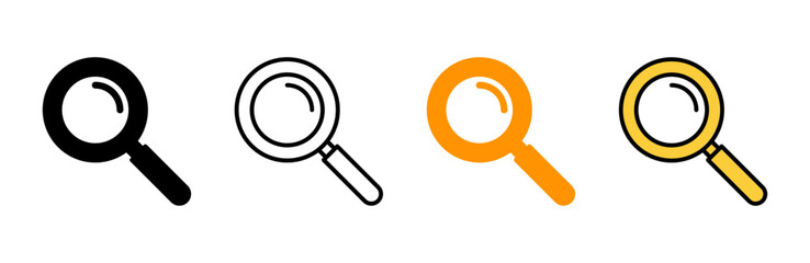 Search icon set vector. search magnifying glass sign and symbol