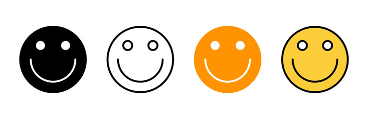 smile icon set vector. smile emoticon icon. feedback sign and symbol