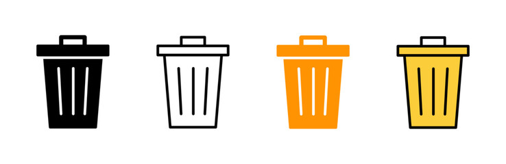 Trash icon set vector. trash can icon. delete sign and symbol.