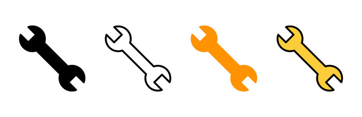Wrench icon set vector. repair icon. tools sign and symbol