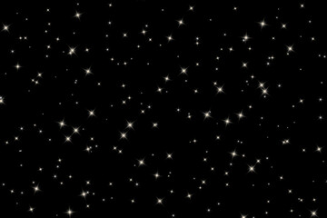 Set of small, medium and large stars on a black transparent background. Use screen transparency mode.