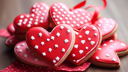 Heart-shaped cookies on wooden background, valentine's day
generativa IA