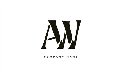WA, AW, W, A  Abstract Letters Logo Monogram - obrazy, fototapety, plakaty