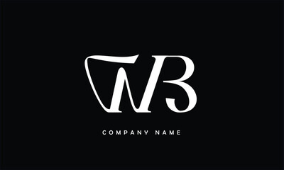 Fototapeta na wymiar WB, BW, W, B Abstract Letters Logo Monogram