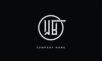 WB, BW, W, B Abstract Letters Logo Monogram
