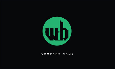 WB, BW, W, B Abstract Letters Logo Monogram