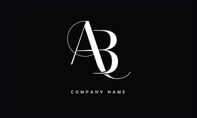 AB, BA, A, B Abstract Letters Logo Monogram