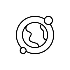 Orbit planet outline icons, space minimalist vector illustration ,simple transparent graphic element .Isolated on white background