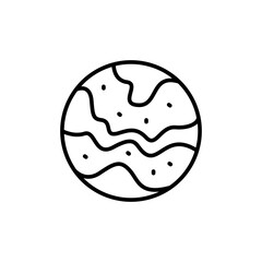 Solar planet outline icons, space minimalist vector illustration ,simple transparent graphic element .Isolated on white background