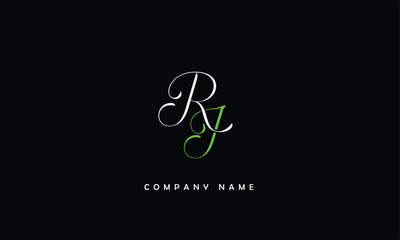 RJ, JR, R, J Abstract Letters Logo Monogram