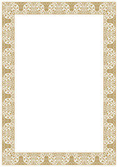 vintage gold border. Border frame with royalty ornaments on white background.