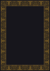 vintage gold border. Border frame with royalty ornaments on white background.