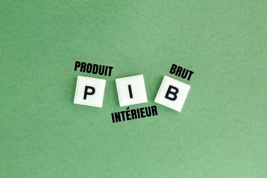 letters of the PIB alphabet or the word produit int&eacute;rieur brut. gross domestic product