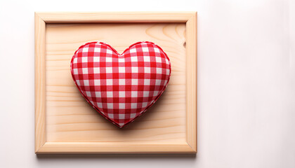 Love symbol on wooden heart shape decoration generated by AI