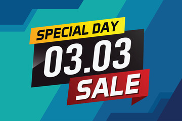 3.3 Special day sale word concept vector illustration with ribbon and 3d style for use landing page, template, ui, web, mobile app, poster, banner, flyer, background, gift card, coupon	
