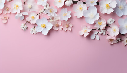 Fototapeta na wymiar Fresh pink flower blossom in nature beautiful backdrop generated by AI